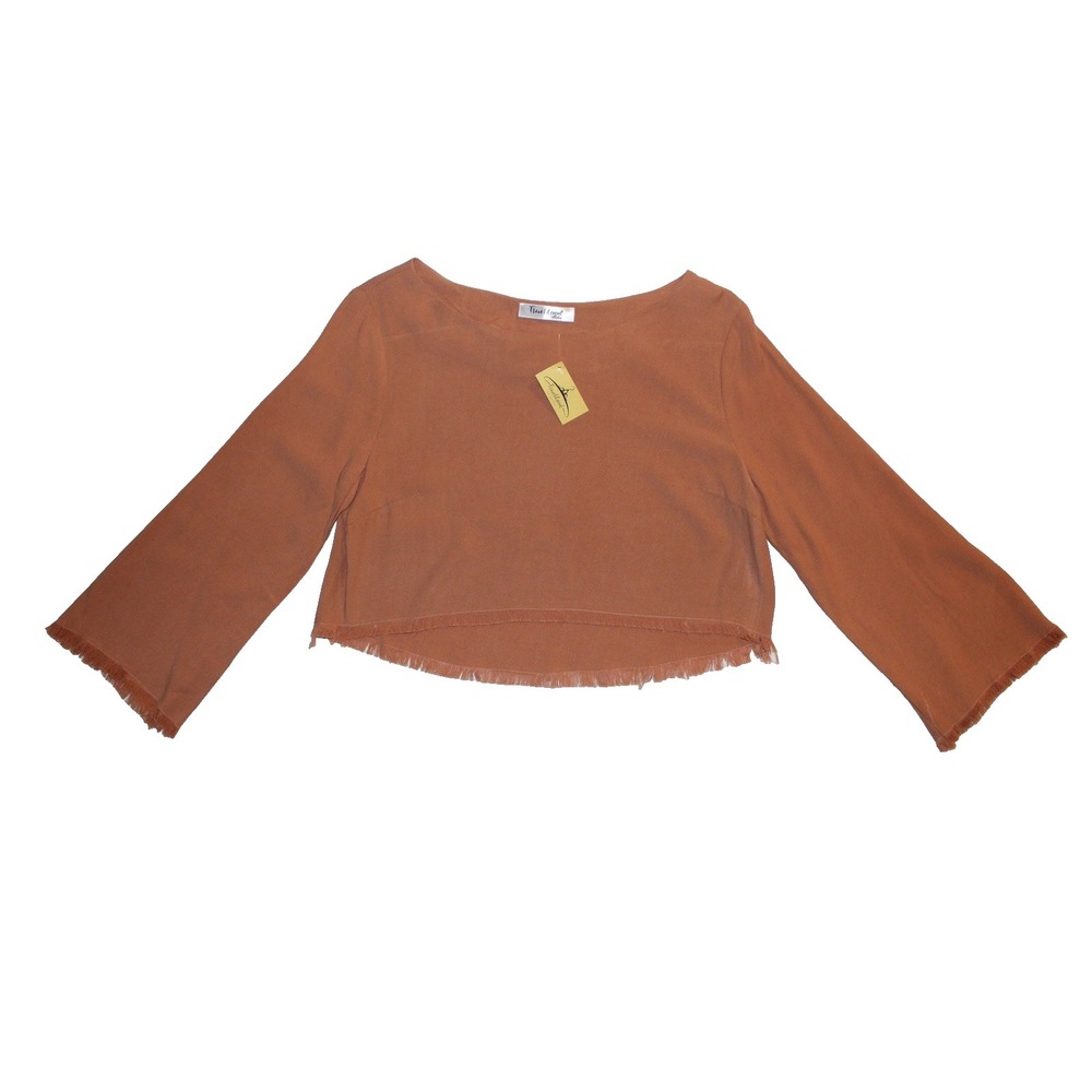 True Blood Long Sleeve Cropped Top Women's Size L Boho Summer